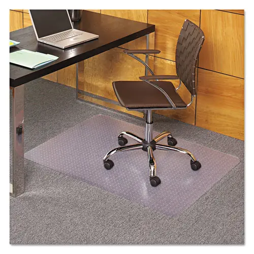 ES Robbins® EverLife Light Use Chair Mat for Flat Pile Carpet, Rectangular, 36 x 44, Clear