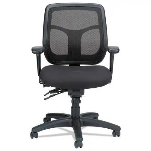 Eurotech Apollo Multi-Function Mesh Task Chair, Silver Seat/Back, Black Base, 18.9"-22.4" Height, 250 lb Capacity