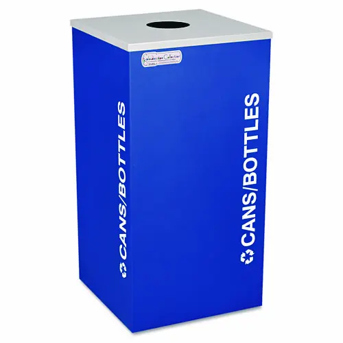 Ex-Cell Kaleidoscope Collection Bottle/Can Recycling Receptacle, 24 gal, Steel, Royal Blue