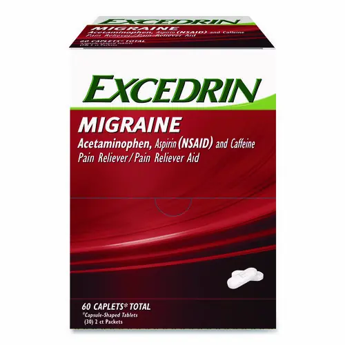 Excedrin® Migraine Caplets, 2 Tablets per Packet, 30 Packets per Box