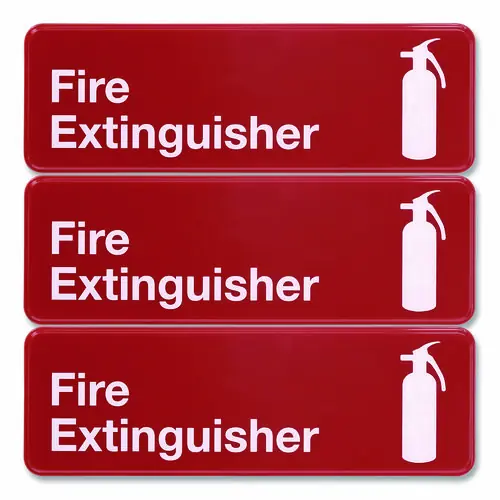 Excello Global Products® Fire Extinguisher Wall Sign, 3/Pack