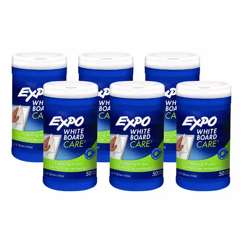 EXPO® Dry-Erase Board-Cleaning Wet Wipes, 6 x 9, 50/Container