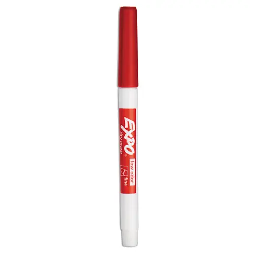EXPO® Low-Odor Dry-Erase Marker, Fine Bullet Tip, Red, Dozen