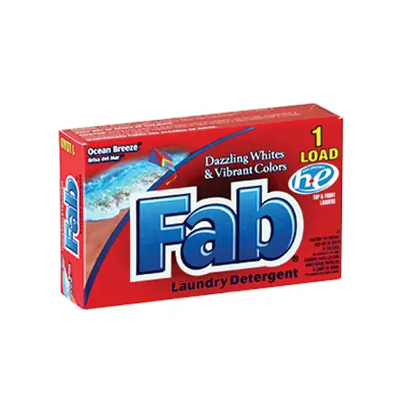 Fab HE Powder Laundry Detergent, 1 Load Box, Ocean Breeze, 156/Case