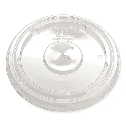 Fabri-Kal® Greenware Cold Drink Lids, X-Slot, Fits 12 oz to 20 oz, Clear, 1000/Carton
