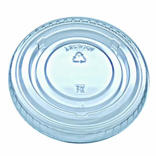 Fabri-Kal® Kal-Clear/Nexclear Drink Cup Lids, Flat, No Slot, Fits 9-10 oz Cold Cups, Clear, 2,500/Carton