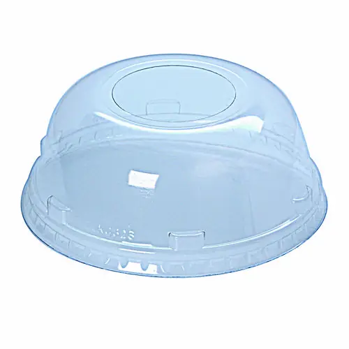 Fabri-Kal® Kal-Clear/Nexclear Drink Cup Lids, Squat Dome Lid with 1.75" Hole, Fits 32 oz Cold Cups, Plastic, Clear, 500/Carton