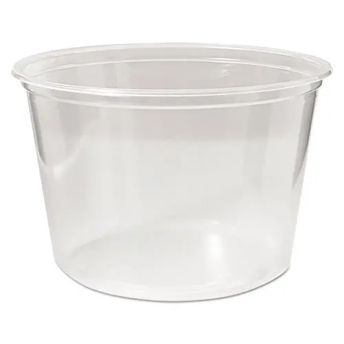 Fabri-Kal® Microwavable Deli Containers, 16 oz, Clear, Plastic, 500/Carton