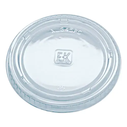 Fabri-Kal® Portion Cup Lids, Fits 3.25 oz to 5.5 oz Portion Cups, Plastic, Clear, 2,500/Carton