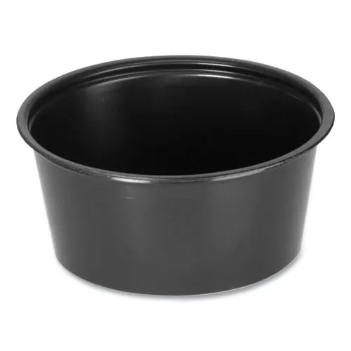 Fabri-Kal® Portion Cups, 2 oz, Plastic, Black, 2,500/Carton