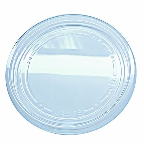 Fabri-Kal® Recycleware Round Deli Container Lids, Flat Plug Fit, Clear, Plastic, 500/Carton