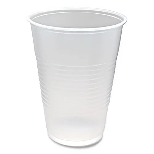 Fabri-Kal® RK Ribbed Cold Drink Cups, 10 oz, Clear Plastic, 100/Sleeve, 25 Sleeves/Carton