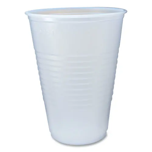 Fabri-Kal® RK Ribbed Cold Drink Cups, 14 oz, Plastic, Clear