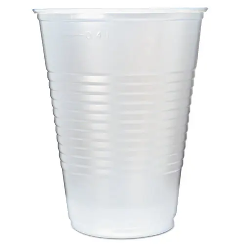 Fabri-Kal® RK Ribbed Cold Drink Cups, 16 oz, Plastic, Translucent, 50/Sleeve, 20 Sleeves/Carton