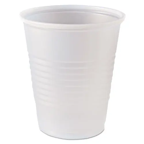 Fabri-Kal® RK Ribbed Cold Drink Cups, 5 oz, Clear Plastic, 100/Bag, 25 Bags/Carton