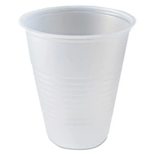 Fabri-Kal® RK Ribbed Cold Drink Cups, 7 oz, Plastic, Clear, 100/Bag, 25 Bags/Carton