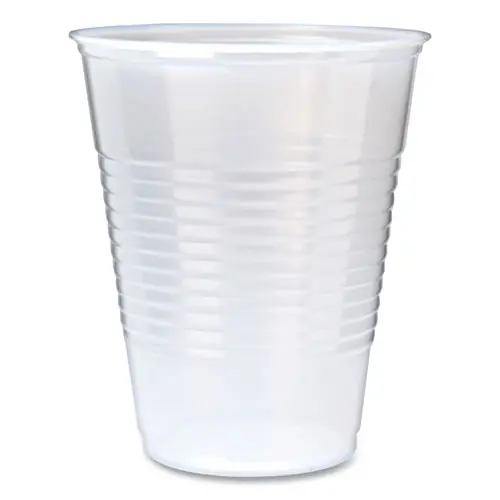 Fabri-Kal® RK Ribbed Cold Drink Cups, 9 oz, Plastic, Clear, 100/Sleeve, 25 Sleeves/Carton