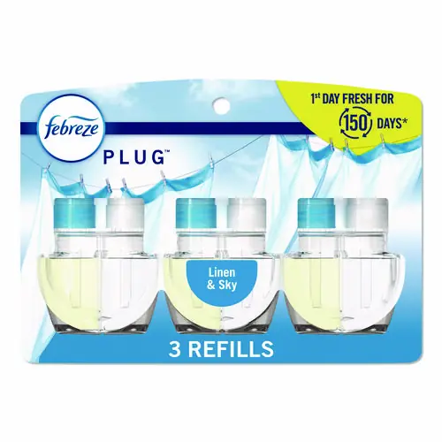 Febreze® PLUG Air Freshener Refills, Linen and Sky, 2.63 oz, 3/Pack, 6 Packs/Carton