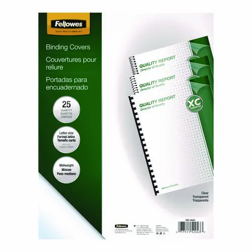 Fellowes® Crystals™ Transparent Presentation Covers for Binding Systems
