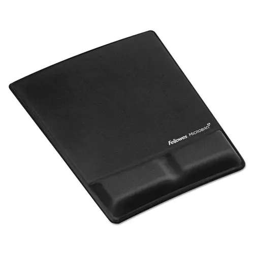 Fellowes® Ergonomic Memory Foam Wrist Support with Attached Mouse Pad, Black