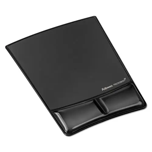 Fellowes® Gel Wrist Support with Attached Mouse Pad, Black