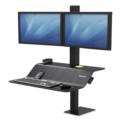 Fellowes® Lotus VE Sit-Stand Workstation - Dual Monitor, Black