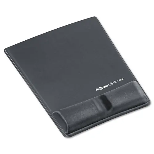 Fellowes® Memory Foam Wrist Support with Attached Mouse Pad, Graphite
