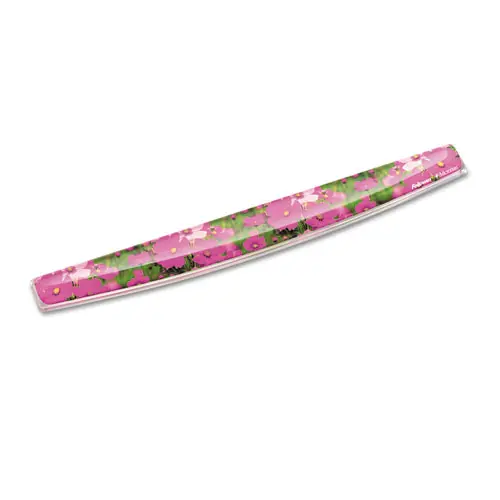 Fellowes® Photo Gel Keyboard Wrist Rest with Microban Protection, Pink Flowers Design