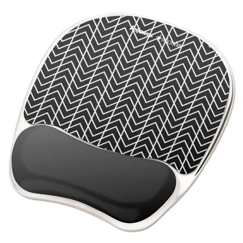 Fellowes® Photo Gel Mouse Pad with Wrist Rest, Chevron Design, 7.87" x 9.25"