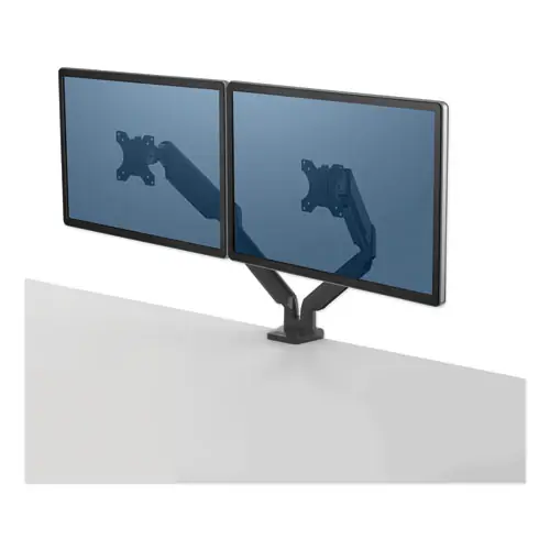 Fellowes® Platinum Series Dual Monitor Arm, Full Motion, Black