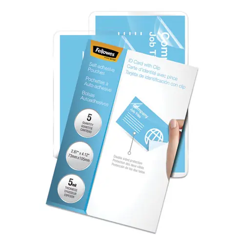 Fellowes® Self-Adhesive Laminating Pouches