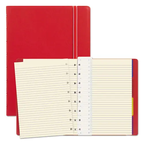 Filofax® Notebook, 1-Subject, Medium/College Ruled, Red Cover, 112 Sheets, 8.25" x 5.81"