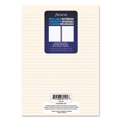 Filofax® Notebook Refills, 8-Hole, Narrow Rule, 32 Sheets