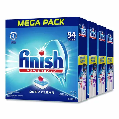 FINISH® Powerball Dishwasher Tabs, Fresh Scent, 94 Tabs per Box, 4 Boxes per Carton