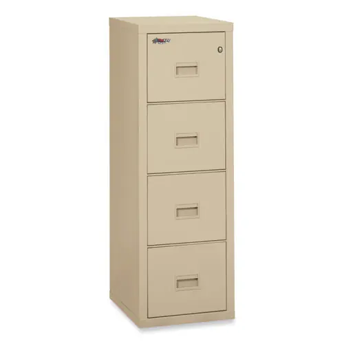 FireKing® Compact Turtle Insulated Vertical File, 4-Drawer, Parchment