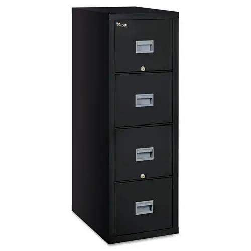 FireKing® Patriot by FireKing Insulated Fire File, 4-Drawer Vertical Cabinet with 1-Hour Fire Protection, Black