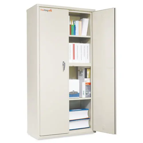 FireKing® Storage Cabinet, 36w x 19.25d x 72h, UL Listed 350 Degree, Parchment
