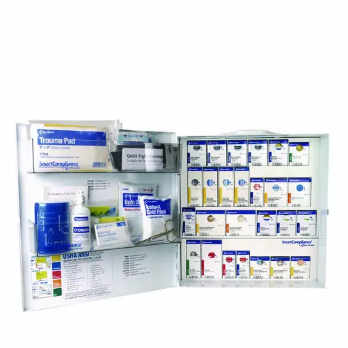 First Aid Only™ 91379 Large Metal SmartCompliance Food Service Cabinet ANSI B with No Medications, 337 Pieces, Metal Case