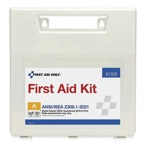 First Aid Only™ ANSI 2021 First Aid Kit, 184 Pieces, Plastic Case, 50 Person Capacity