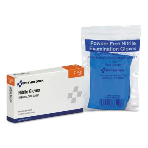 First Aid Only™ ANSI Compliant First Aid Kit Refill, Exam Gloves, 4/Box