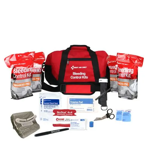 First Aid Only™ Bleeding Control Multiple Victim Bag, 60 Pieces, Fabric Bag