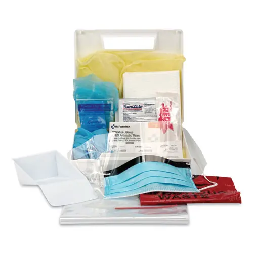 First Aid Only™ Bloodborne Pathogen Spill Clean Up Kit with CPR Pack, 31 Pieces