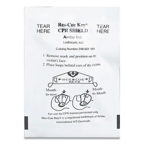 First Aid Only™ CPR Face Shield with Elastic Ear Bands, Fits Adults and Children