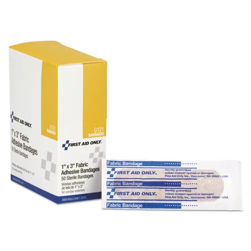 First Aid Only™ Fabric Bandages, 1 x 3, 50/Box