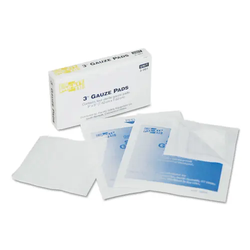 First Aid Only™ Gauze Pads, Sterile, 3 x 3, 4/Box