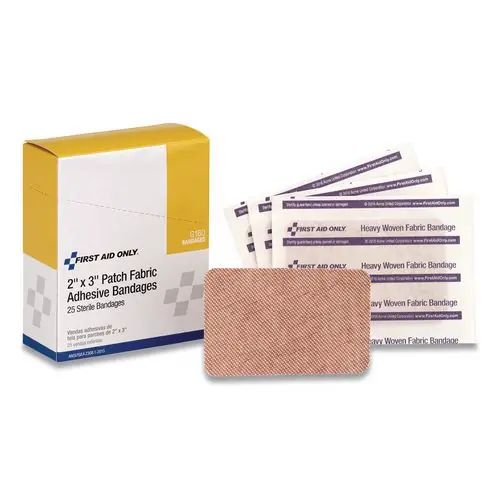 First Aid Only™ Heavy Woven Adhesive Bandages, 2" x 3", 25/Box