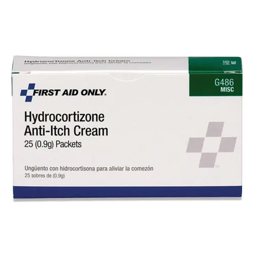 First Aid Only™ Hydrocortisone Anti-Itch Cream, 0.03 oz Packet, 25/Box