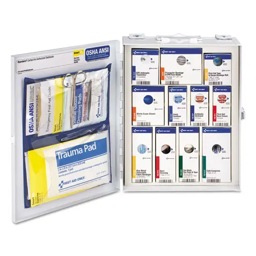 First Aid Only™ SmartCompliance Food Service First Aid Cabinet, 25 Person, 94 Pieces, Metal Case