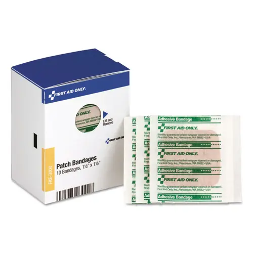 First Aid Only™ SmartCompliance Patch Bandages, 1.5 x 1.5, 10/Box