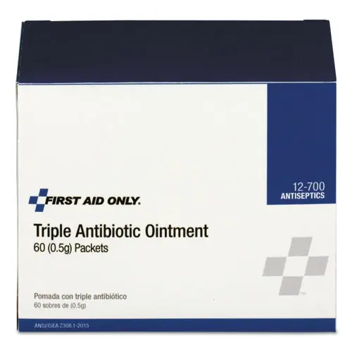 First Aid Only™ Triple Antibiotic Ointment, 60 Single-Use Packets, 0.5g Each